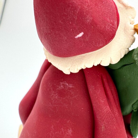 Handcrafted 2003 Santa Figurine With Christmas Tree & Star Clay Ceramic Signed - Picture 9 of 9